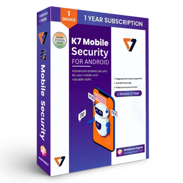 K7 Mobile Security - Android 1 User 1 Year - Webforest Digital