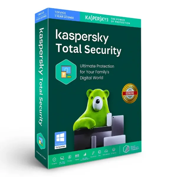 Kaspersky Total Security 1 User For 1 Year Updates.