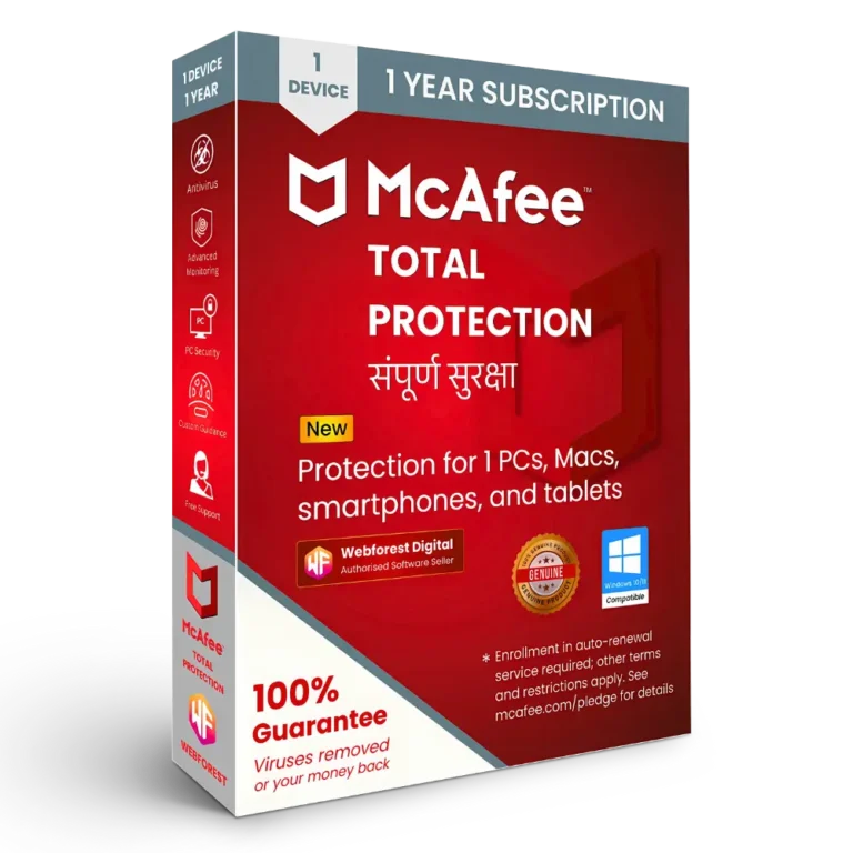 McAfee Total Protection 1 Device for 1 Years Protection - Webforest Digital