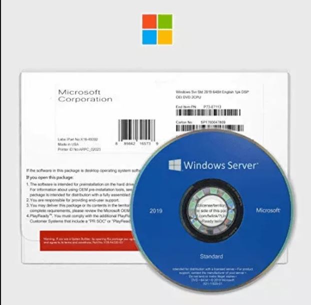 Windows Server 2019 64Bit 16 Core OEM Pack With Installation Dvd & Licence Key