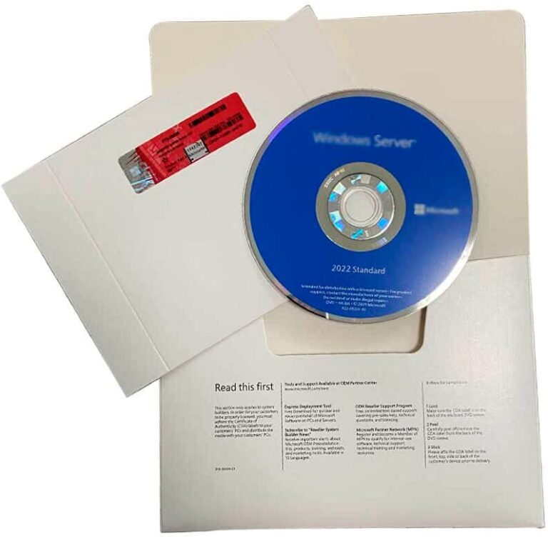 Windows Server 2022 Standard 64Bit 16 Core OEM Pack With Installation Dvd & Licence Key