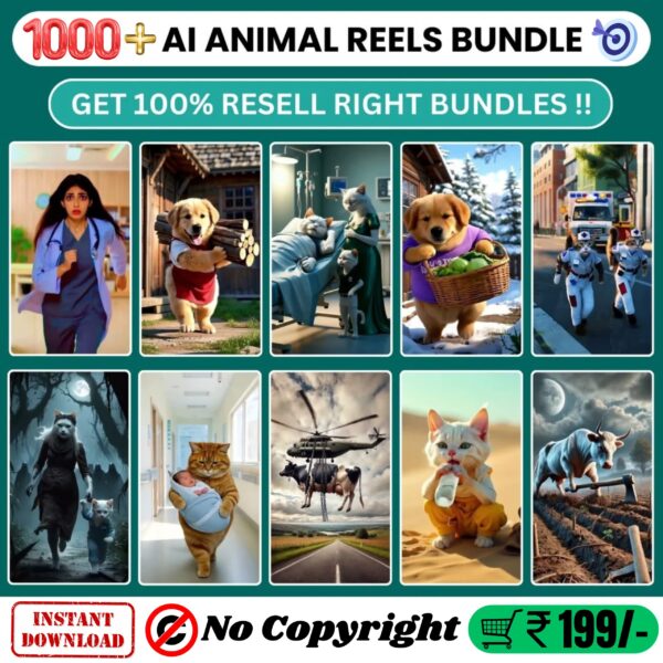 4K Viral 1000+ AI Animal Reels Bundle Pack