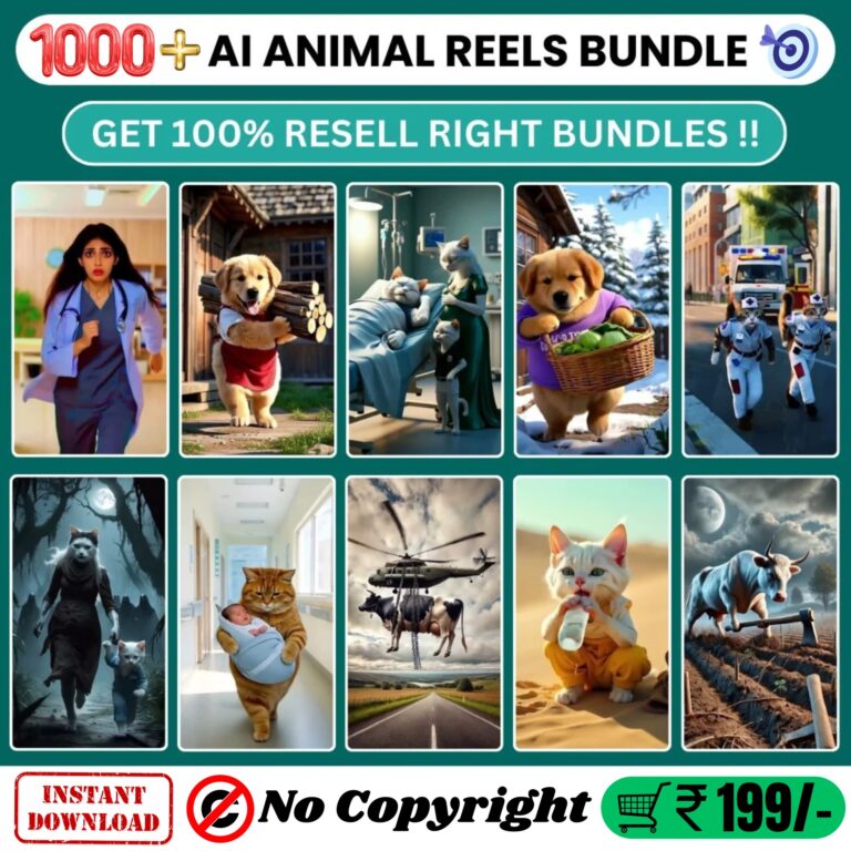 4K Viral 1000+ AI Animal Reels Bundle Pack