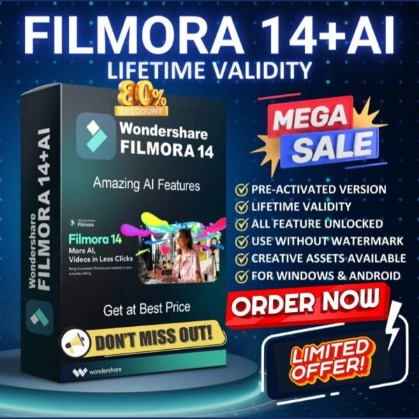 Unlock Your Creativity with Filmora 14 + AI Lifetime License