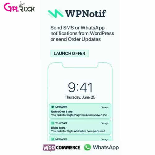 WPNotif: WordPress SMS & WhatsApp Message Notifications - GPLRock.Com